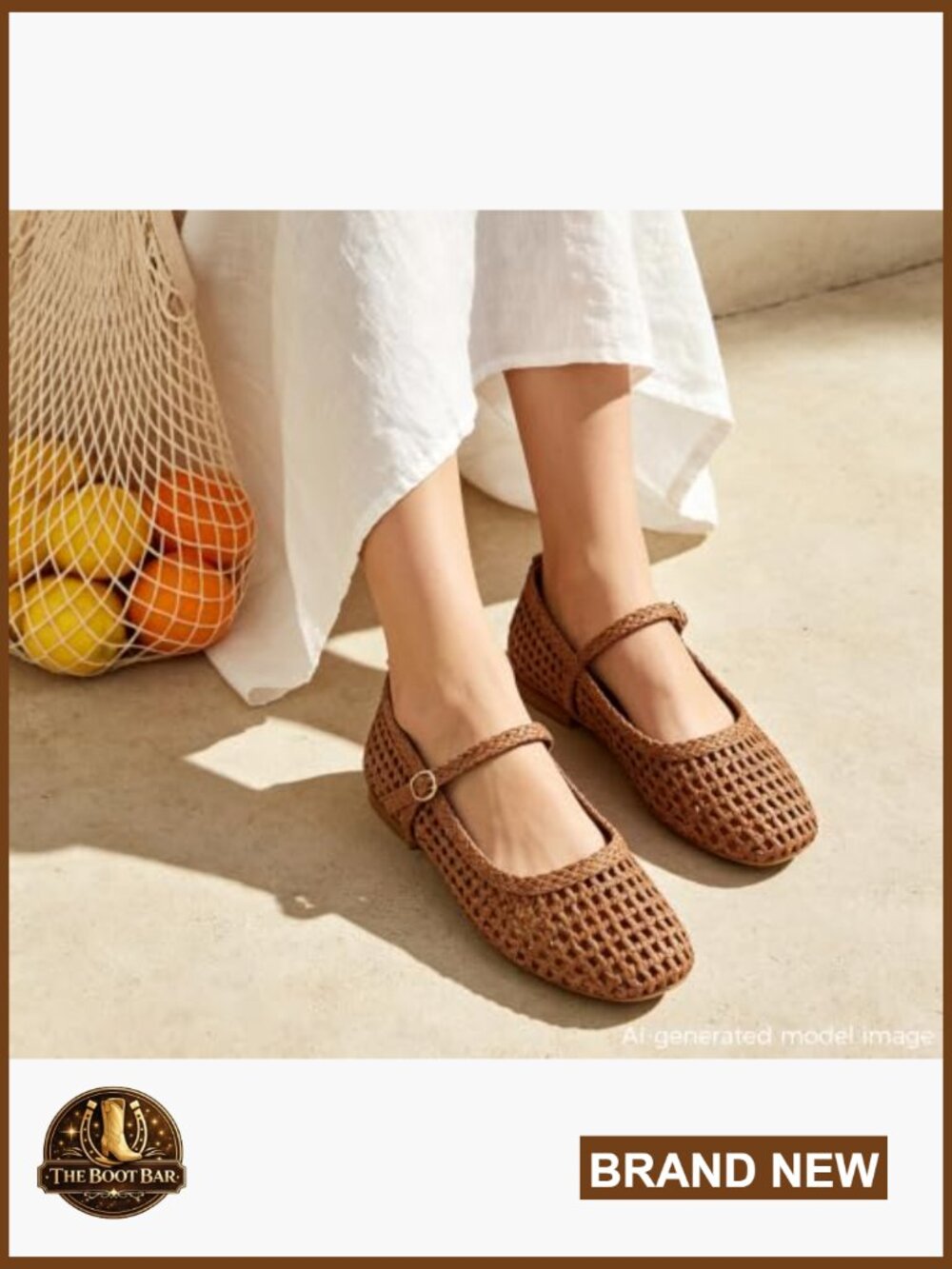 Mesh Woven Ballet Flats Round Toe Buckle Strap Breathable Casual Comfortable - Picture 3 of 7